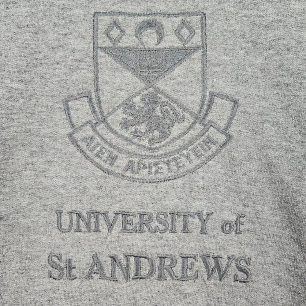 University Of St Andrews UK College Sweatshirt Gray Long Sleeve Women's Size S - Picture 8 of 10